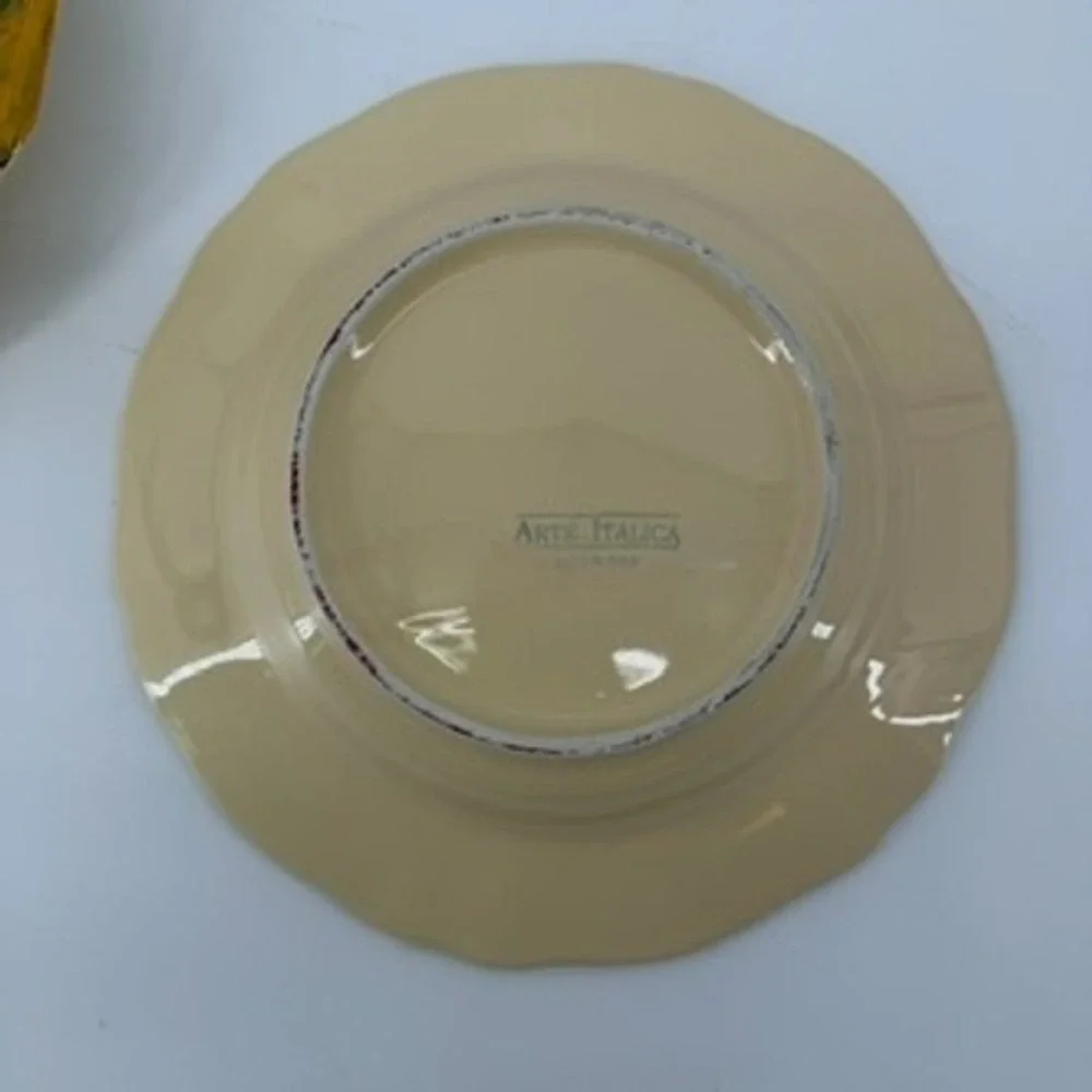 Arte Italica Made in Italy Hand Painted Fruit Ceramic Pasta Bowls Set of 2 9.5